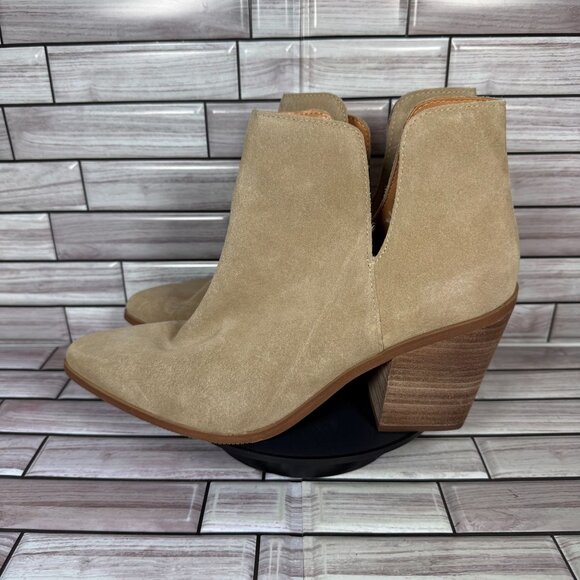 Lisa Vicky Women's Taupe Beige Suede Pointed Toe Booties Shoe Size 11-NEW - Picture 4 of 9